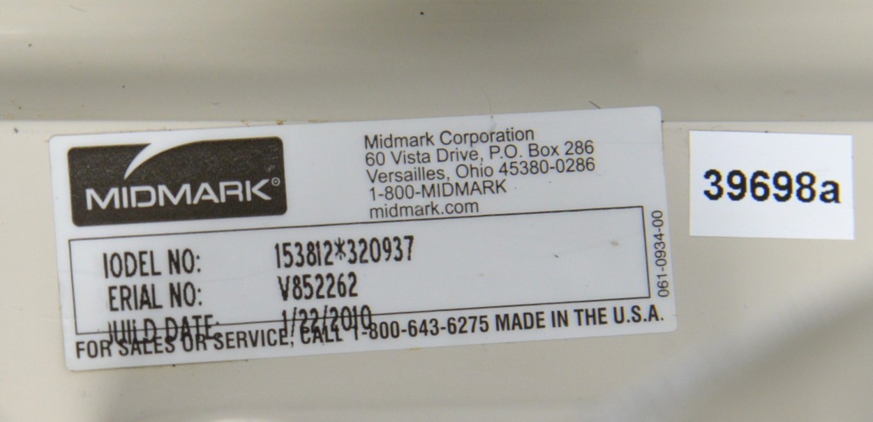 Midmark 153812*320937 Dental Assistants Stool W/ Back Support