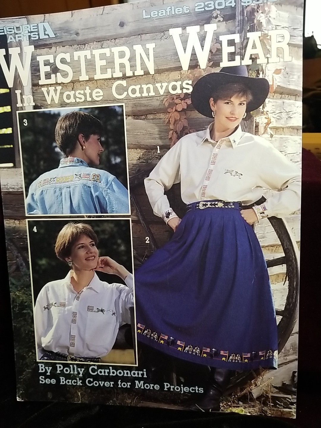 Leisure Arts Western Wear In Waste Canvas Leaflet 2304 Cross Stitch Pattern