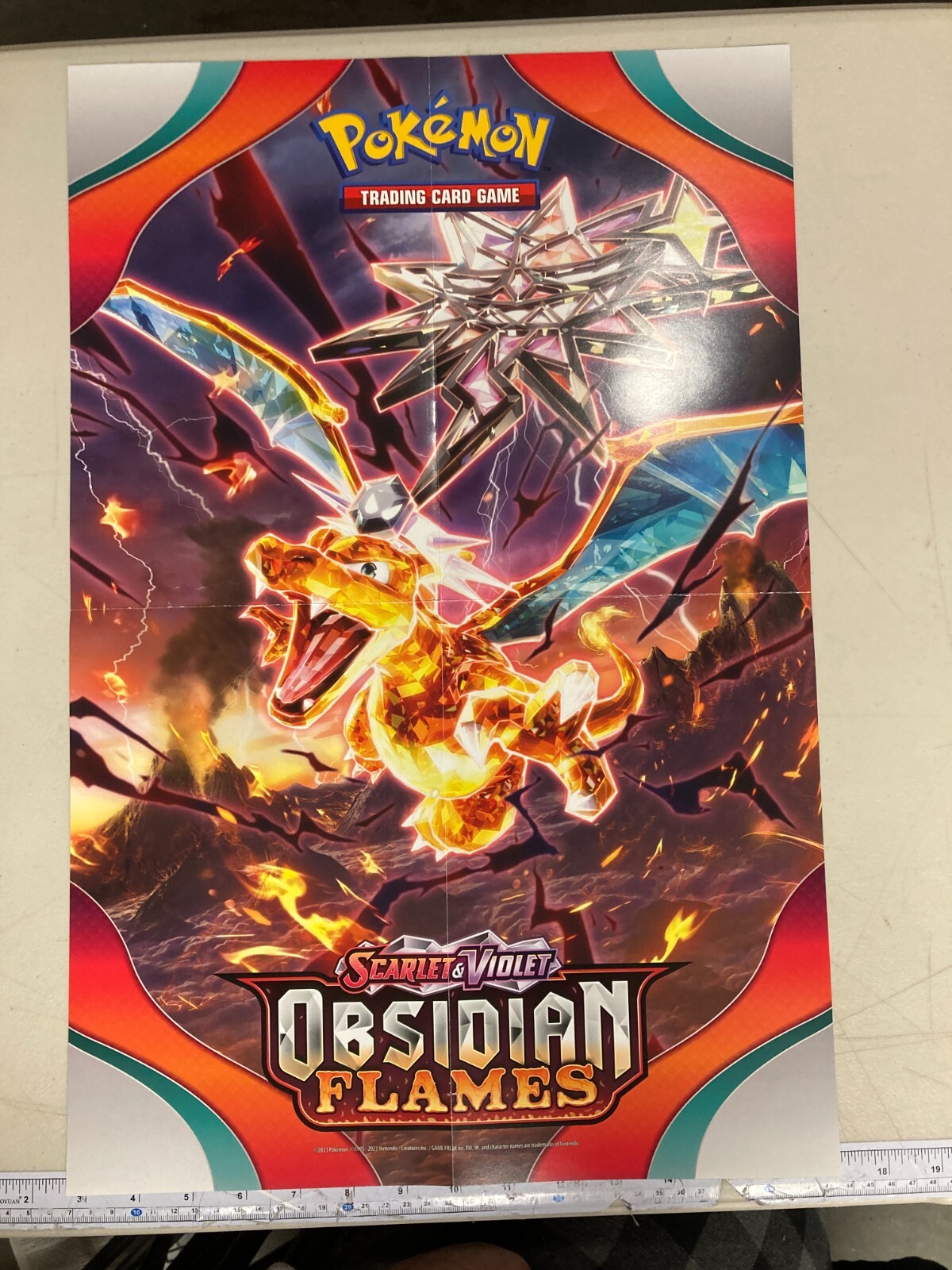 Pokemon Folded Poster/Book Cover Obsidian Flames Promo Charizard #2 22" x 14"