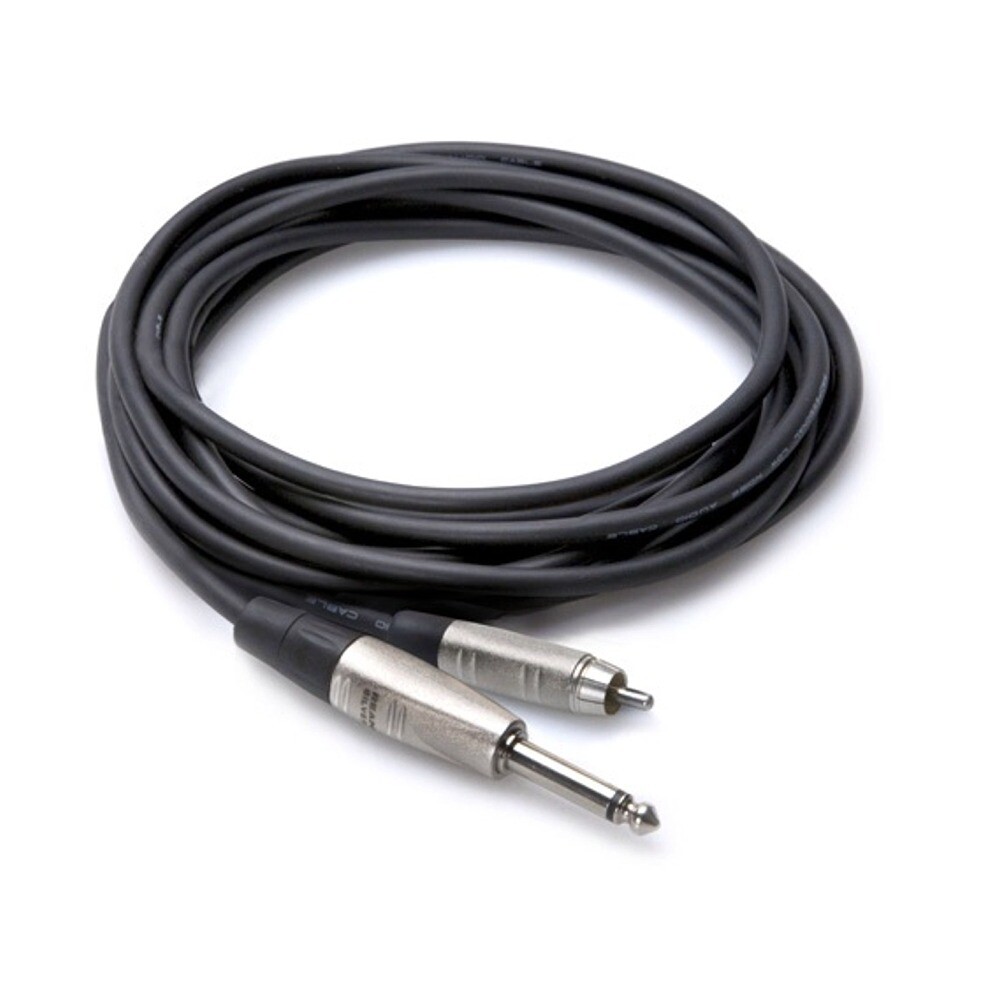 Hosa HPR-010 Pro Unbalanced Interconnect REAN 1/4 in TS to RCA Cable 10 ft