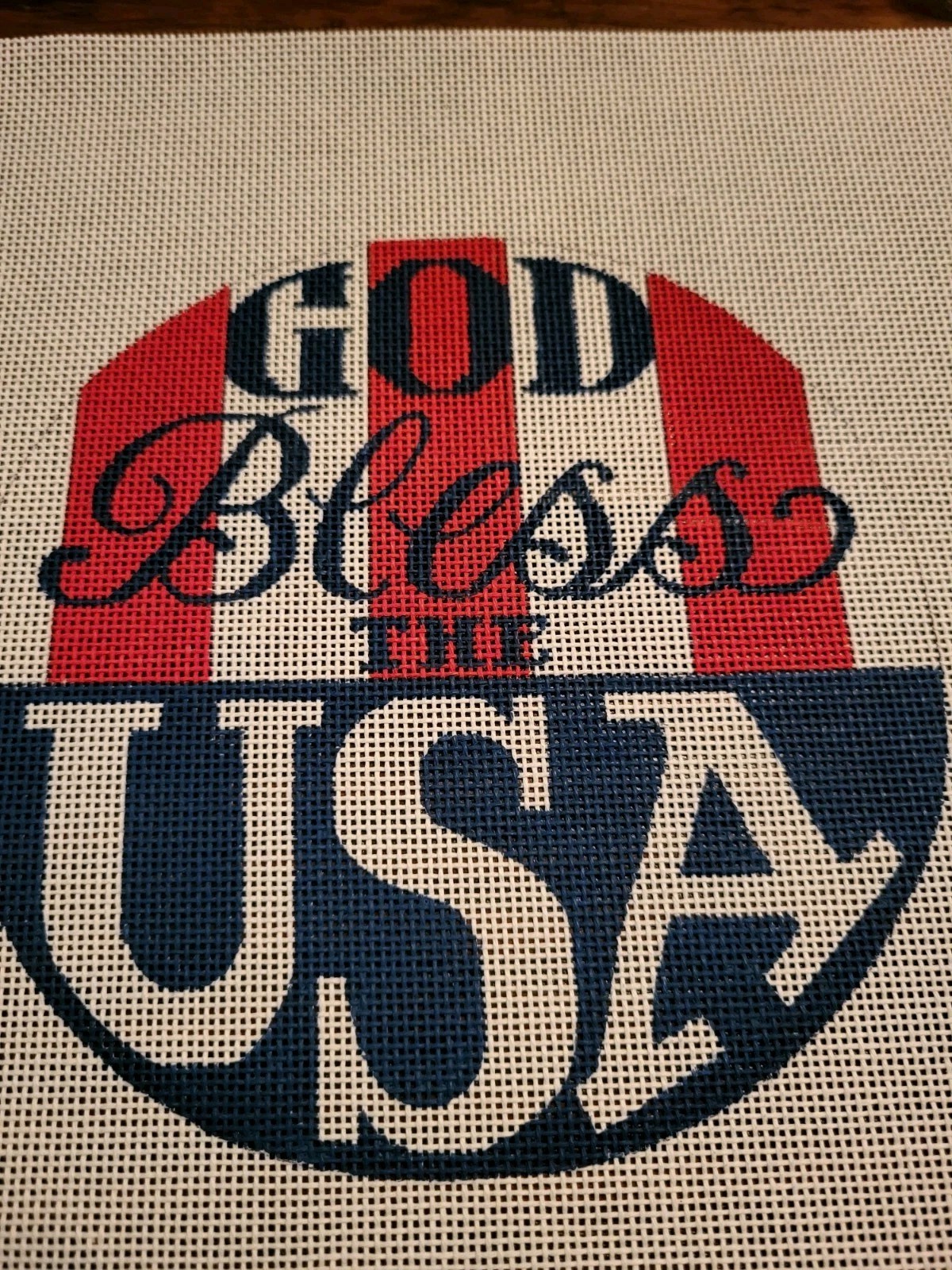 God Bless The USA Needlepoint Canvas By Heidi Stanley