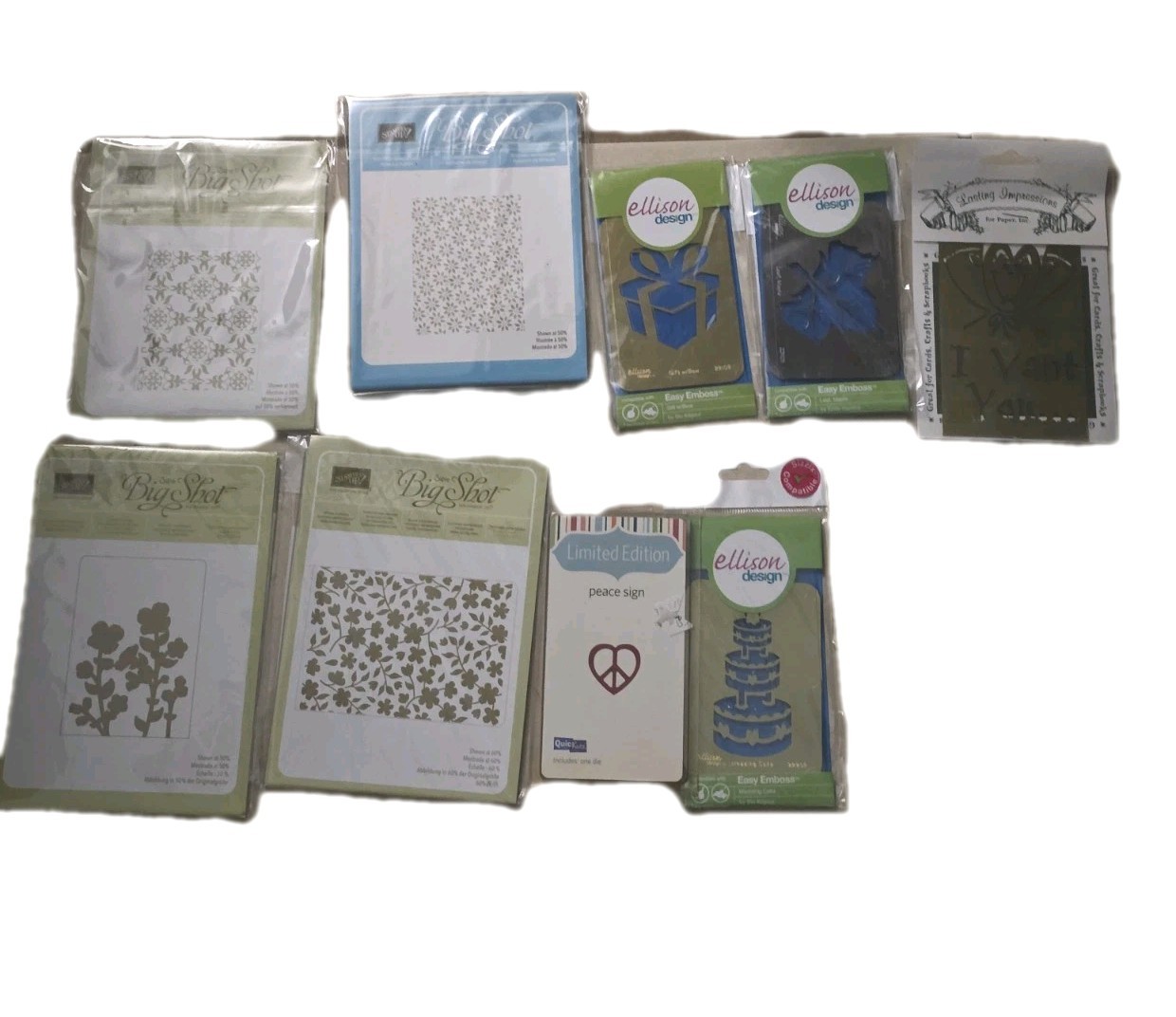 Ellison Design Easy Emboss Sizzix Big Shot Quick Kuts Scrapbooking Card Die Lot