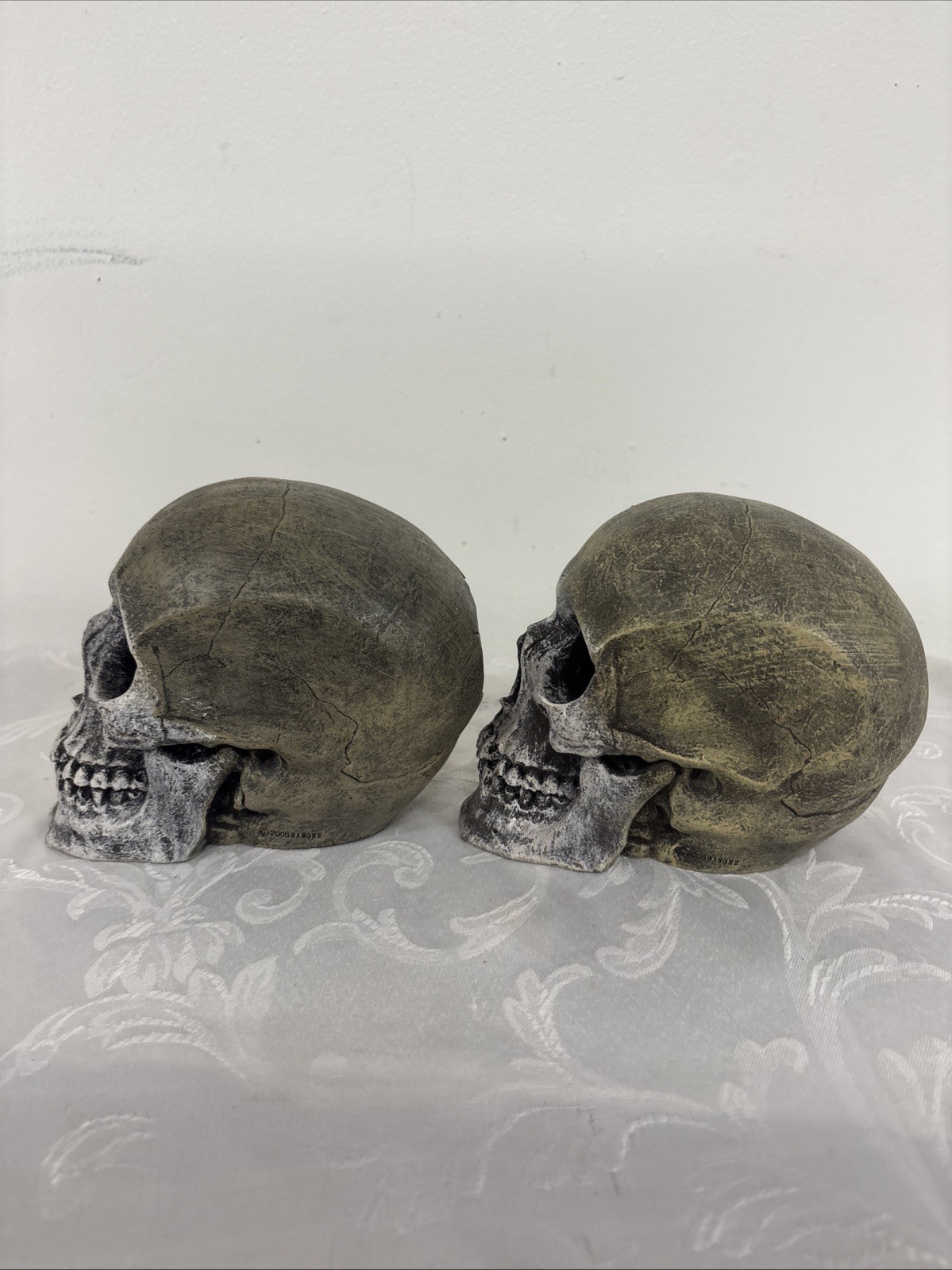 Halloween Sitting Human Skull Scary Decor