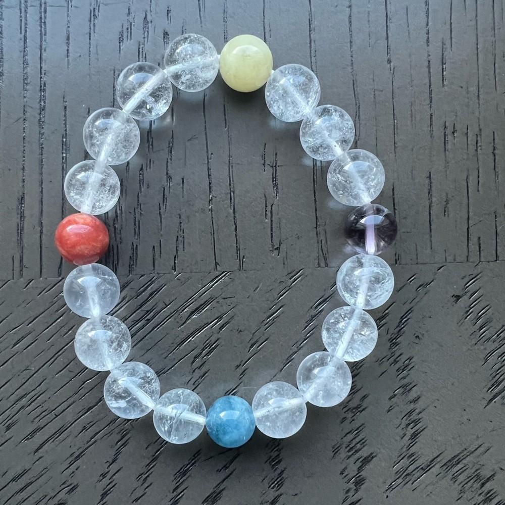 DIY Clear quartz bracelet 10mm SIZE 6.5’