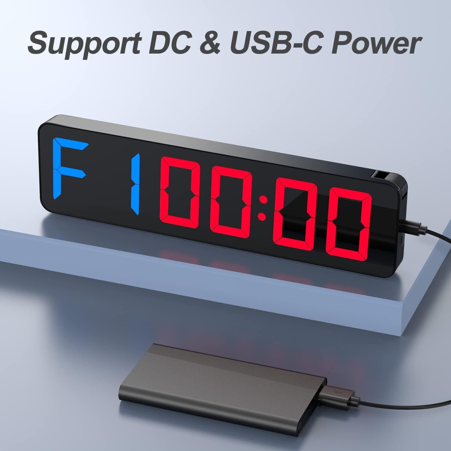 15" LED Gym Timer with Remote - Adjustable Buzzer & Multiple Workout Modes
