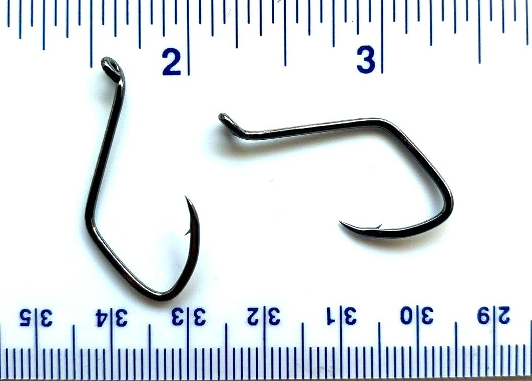 100 Matzuo 141010 Black Sickle Octopus Fish Hooks size 2/0 - 100 hooks