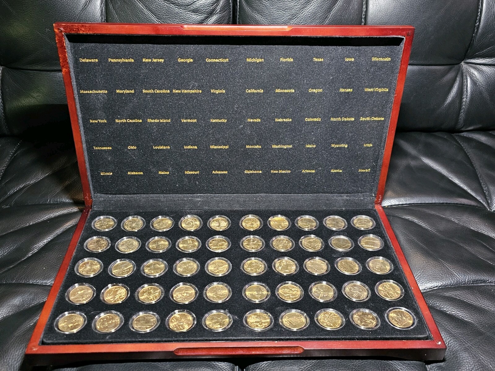 Historic 50 State Gold Plated Coin and Box Set