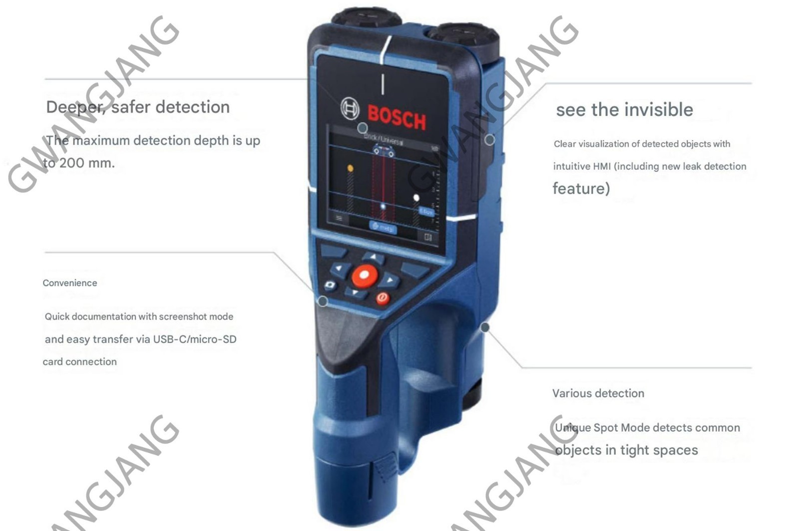 New Bosch D-tect 200 C Wall Floor Scanner Detector Bare Tool Only Body Pro