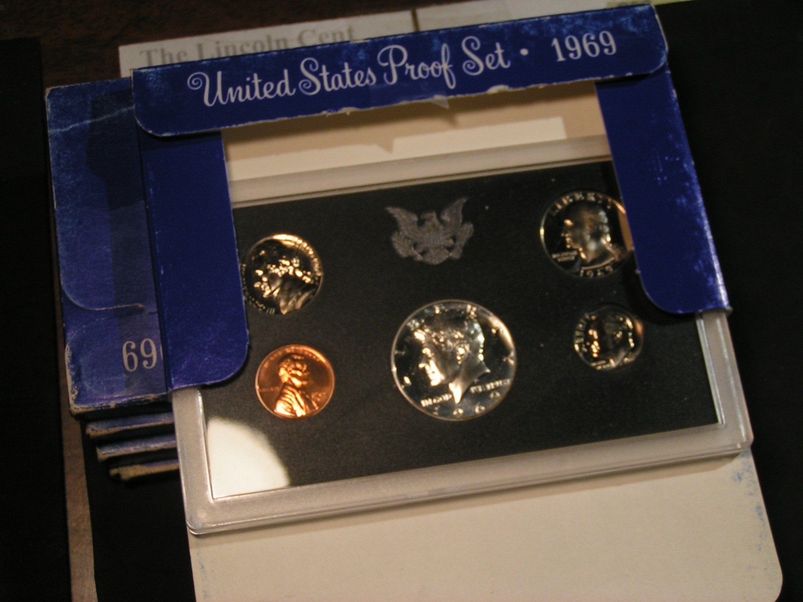 1969-S US Mint Proof Set Coins 40% Silver Kennedy Original Box