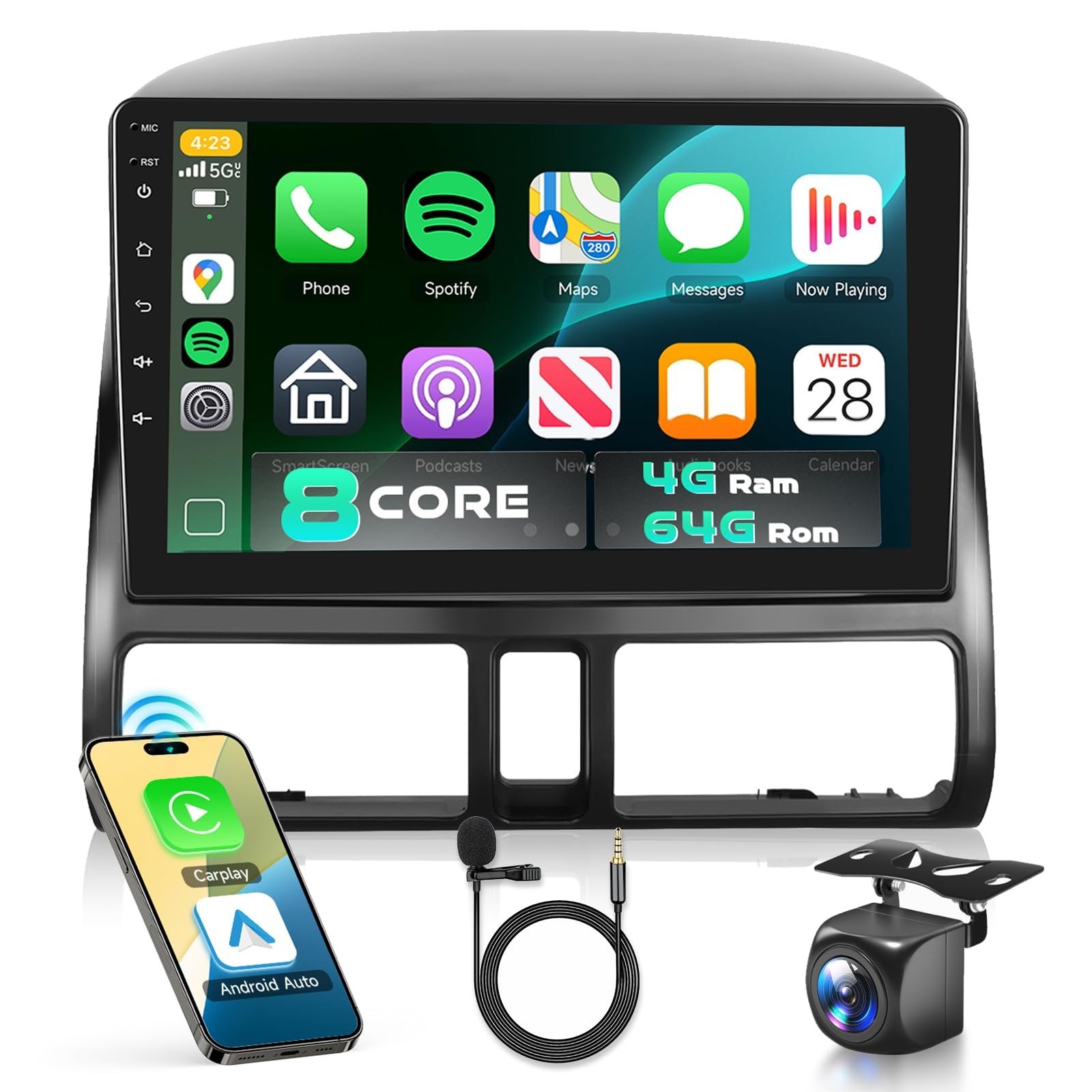 5/6GhzWiFi 8Core 4G+64G for Honda CRV 2002-2006 Car Stereo Radio with 9 Inch ...