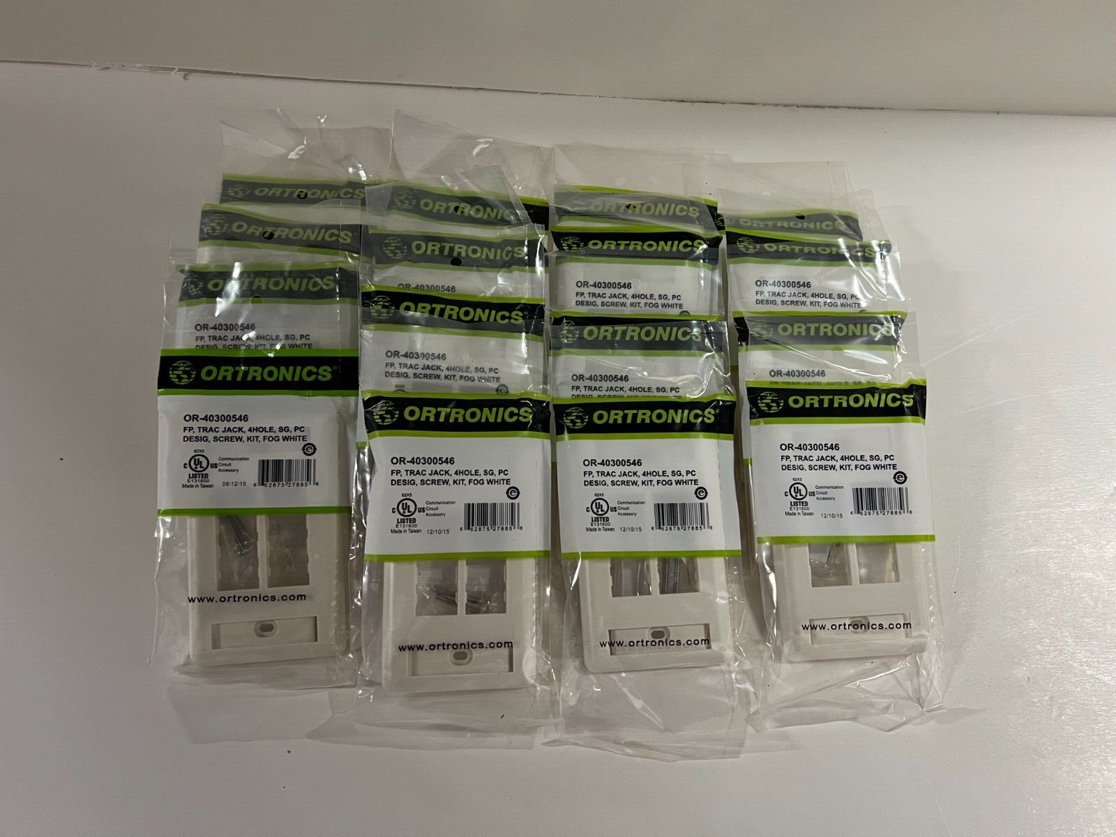 # Qty 16 Ortronics OR-40300546 FP Trac Jack 4Hole Screw Kit FOG White New SEALED