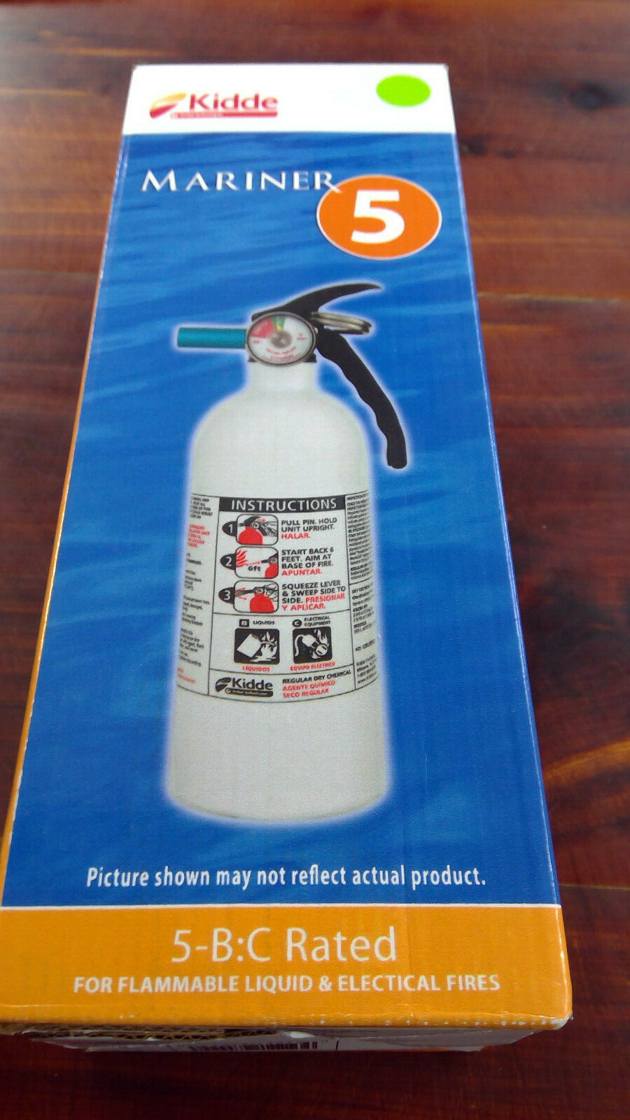 Kidde Mariner 5 Fire Extinguisher 2# 5-B:C Metal Valve Nylon VB White 466635MTLK