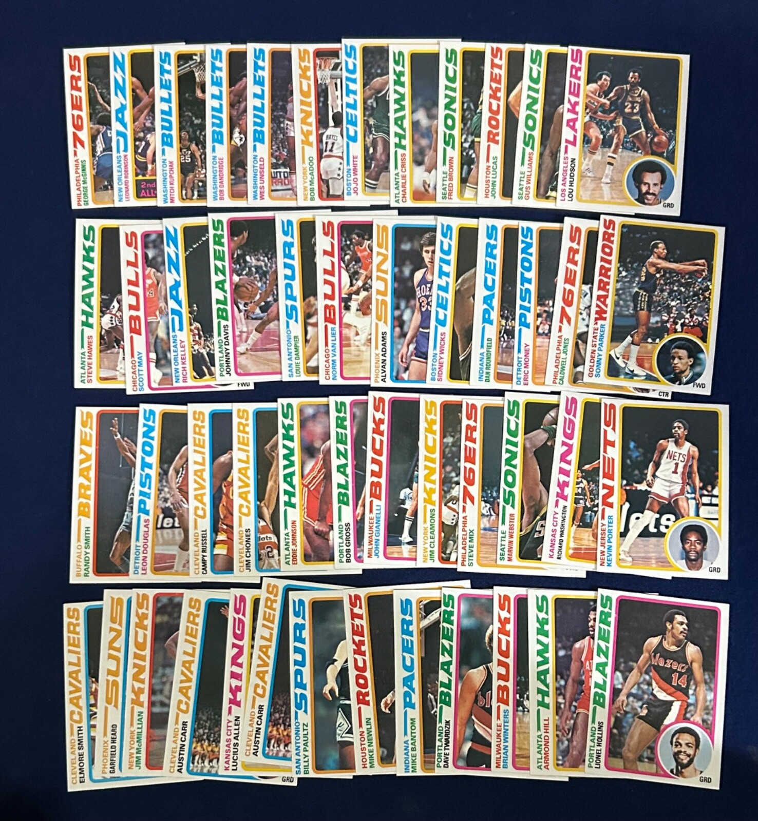 LOT OF 49 DIFFERENT RAZOR SHARP FROM VENDING 1978 TOPPS BASKETBALL PARTIAL SET A