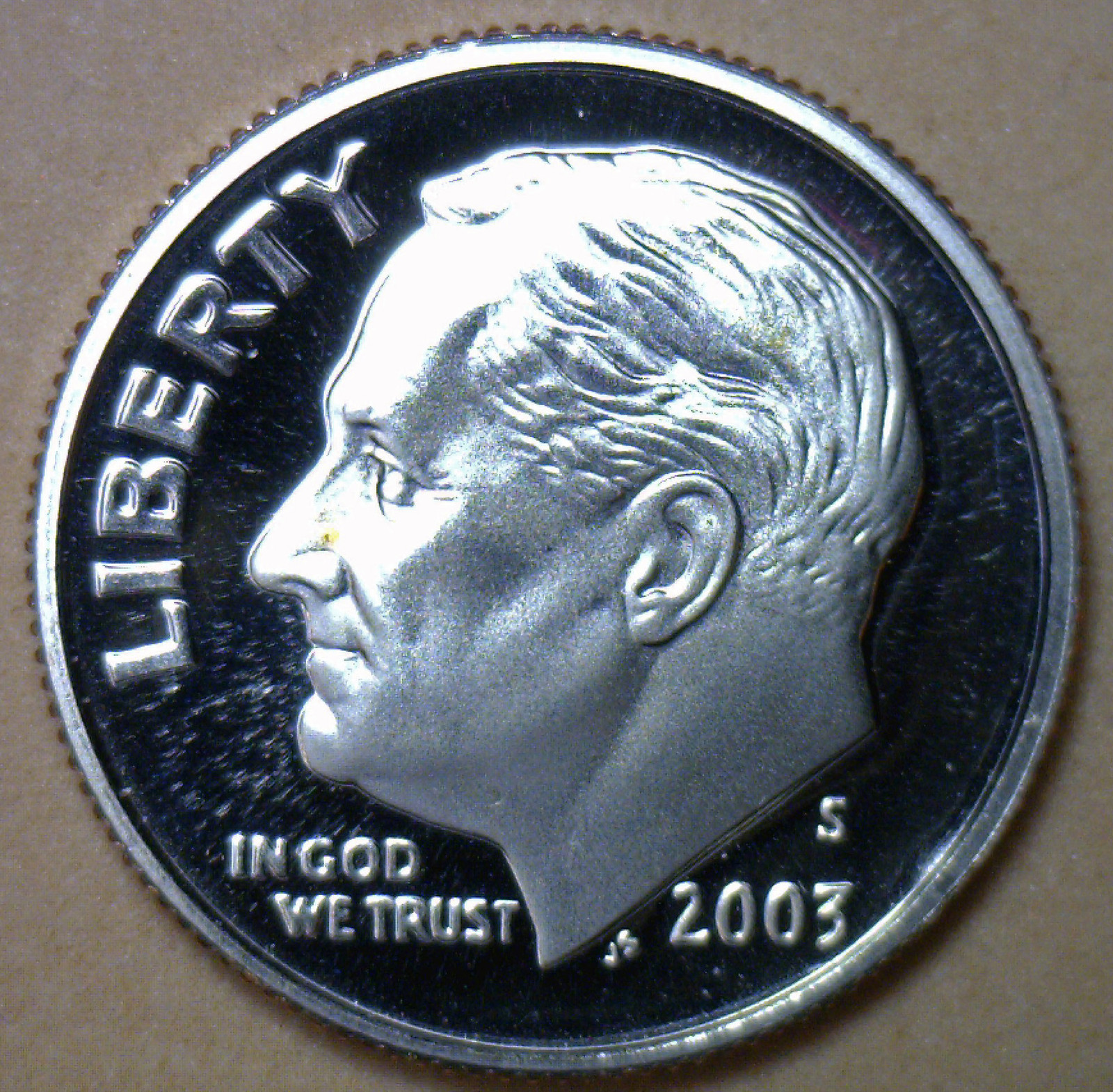 2003 S Proof Roosevelt Dime Ten-Cent Coin 10c