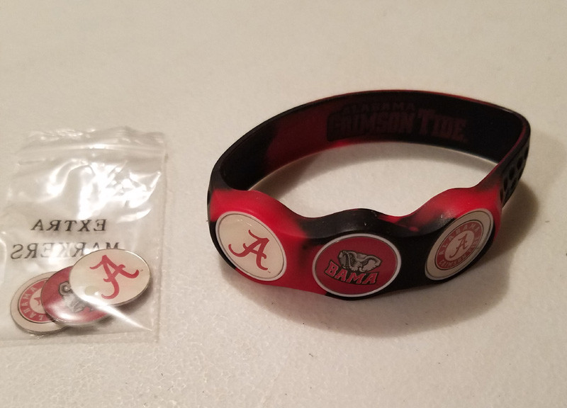 Wrist Skins Golf Ball Marker Bracelet, Alabama Crimson Tide, Magnetic,Size L,M,S