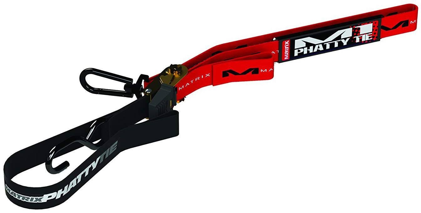 Matrix M1 Phatty Red Ratchet Tie Downs 1.5in MX Motocross Heavy Duty Straps