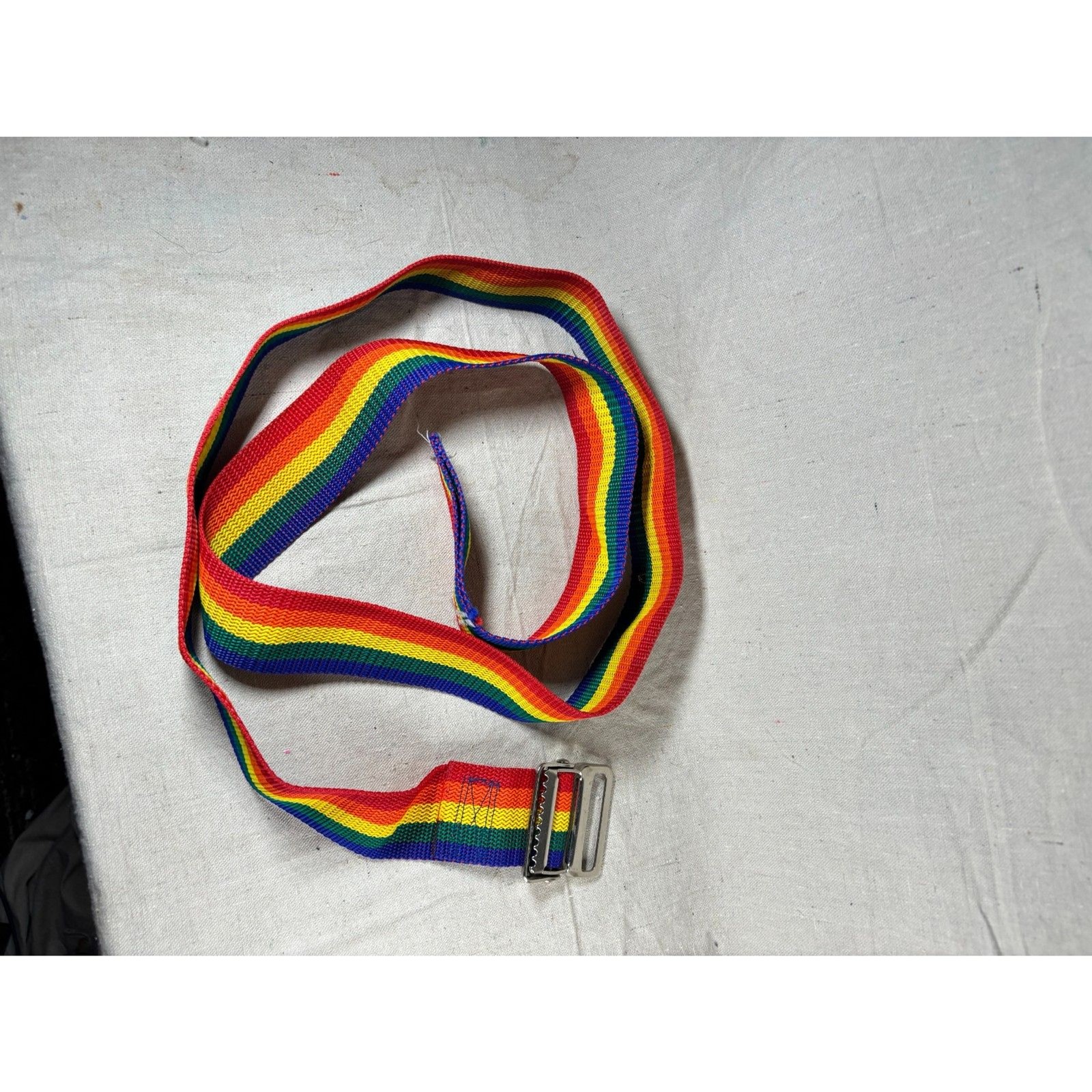 Retro Rainbow Luggage Strap 64" x 2" Metal Buckle Heavy Duty