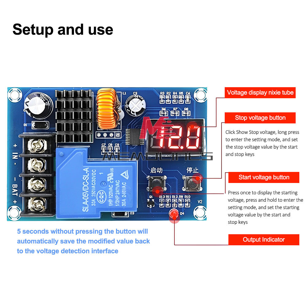 6-60V Battery Charge Control Module Digital Overcharge Protection Switch Module