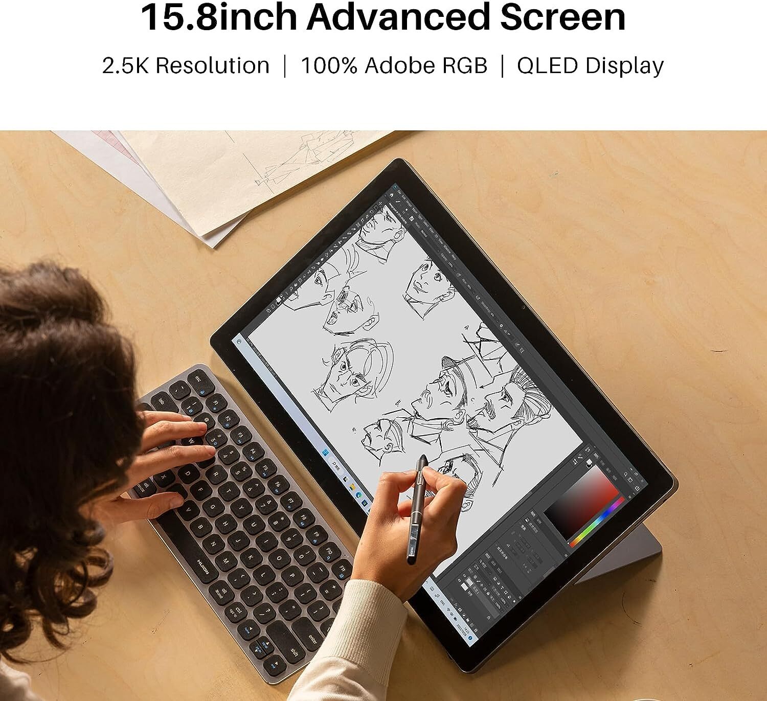 HUION Kamvas Studio 16 Pen Computer 15.8“ Drawing Tablet 2.5K QHD Touch Screen