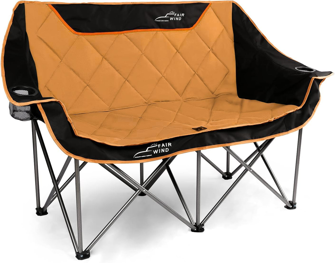 FAIR WIND Oversized Fully Padded Camping Chair Folding Loveseat Camping Couch Do
