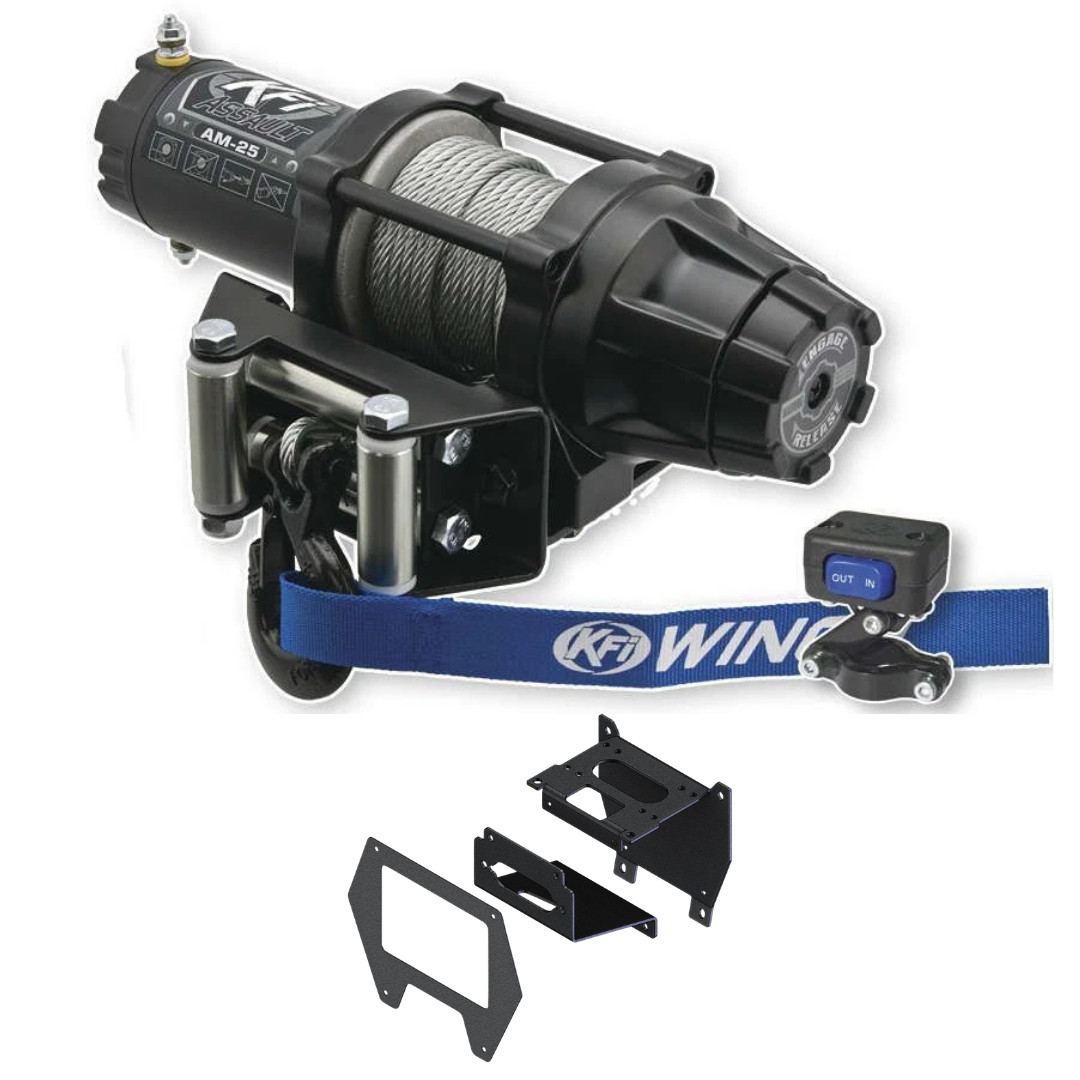KFI 2500lbs ATV Assault Winch & Mount 102050 Kit 2022-2025 Polaris RZR PRO R