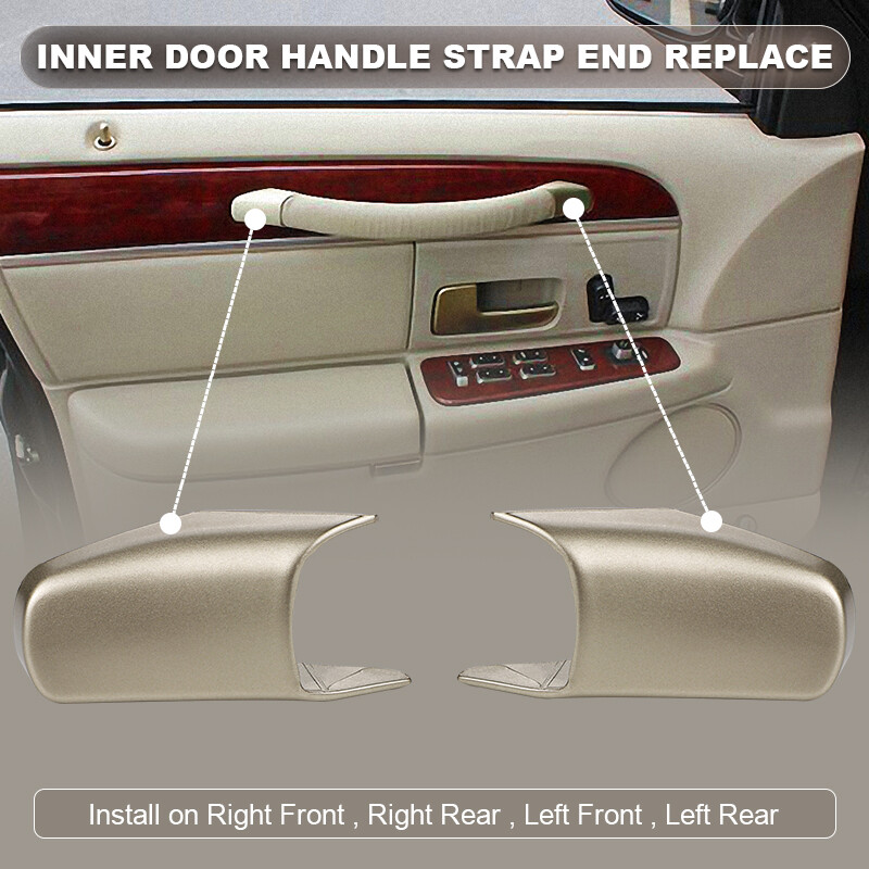 4 Sets Door Interior Pull Handle Strap End Cap Trim For Lincoln Town Car 2003-11
