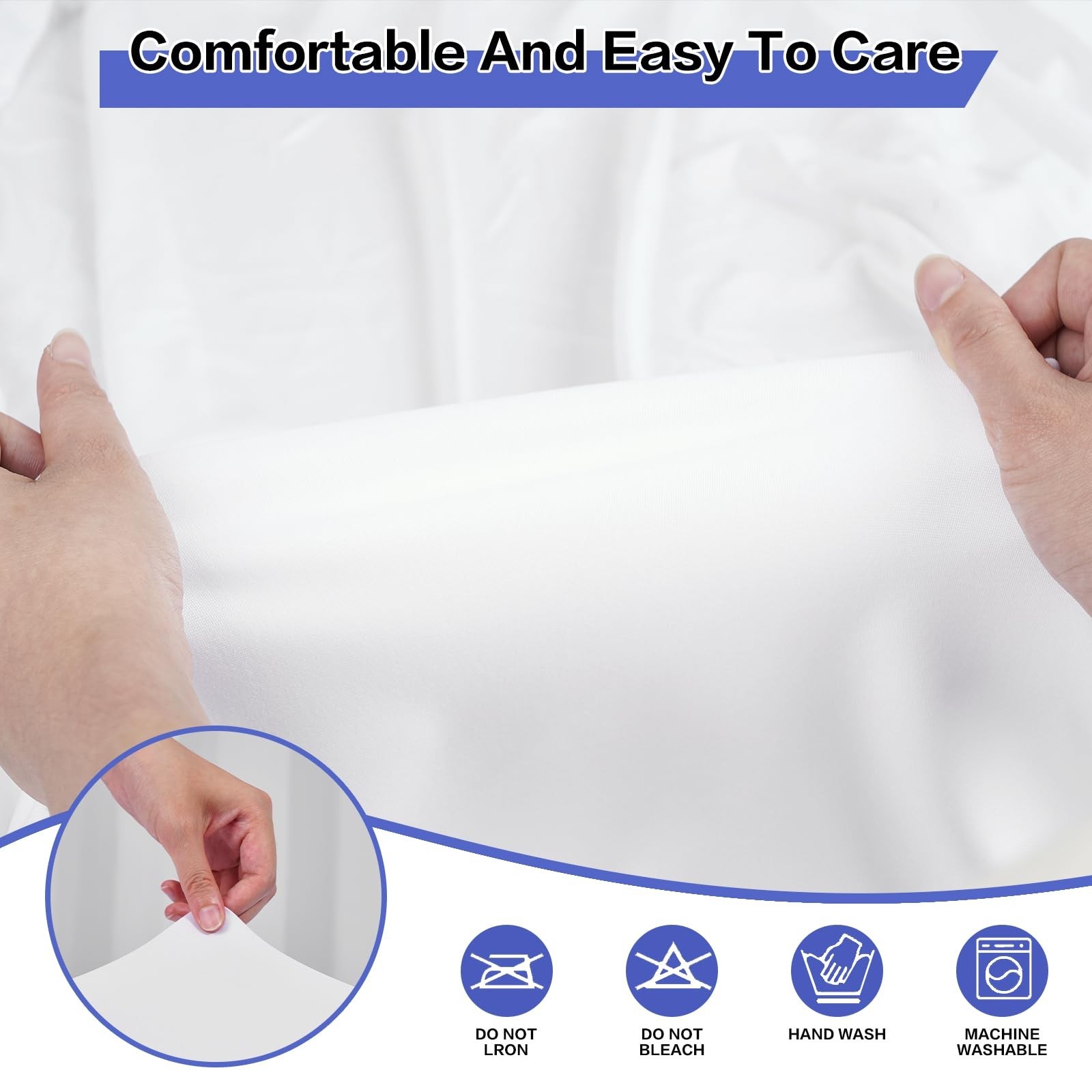 GFCC Stretch Spandex Table Cover White for 36 inch Round Table Fitted Tablecl...