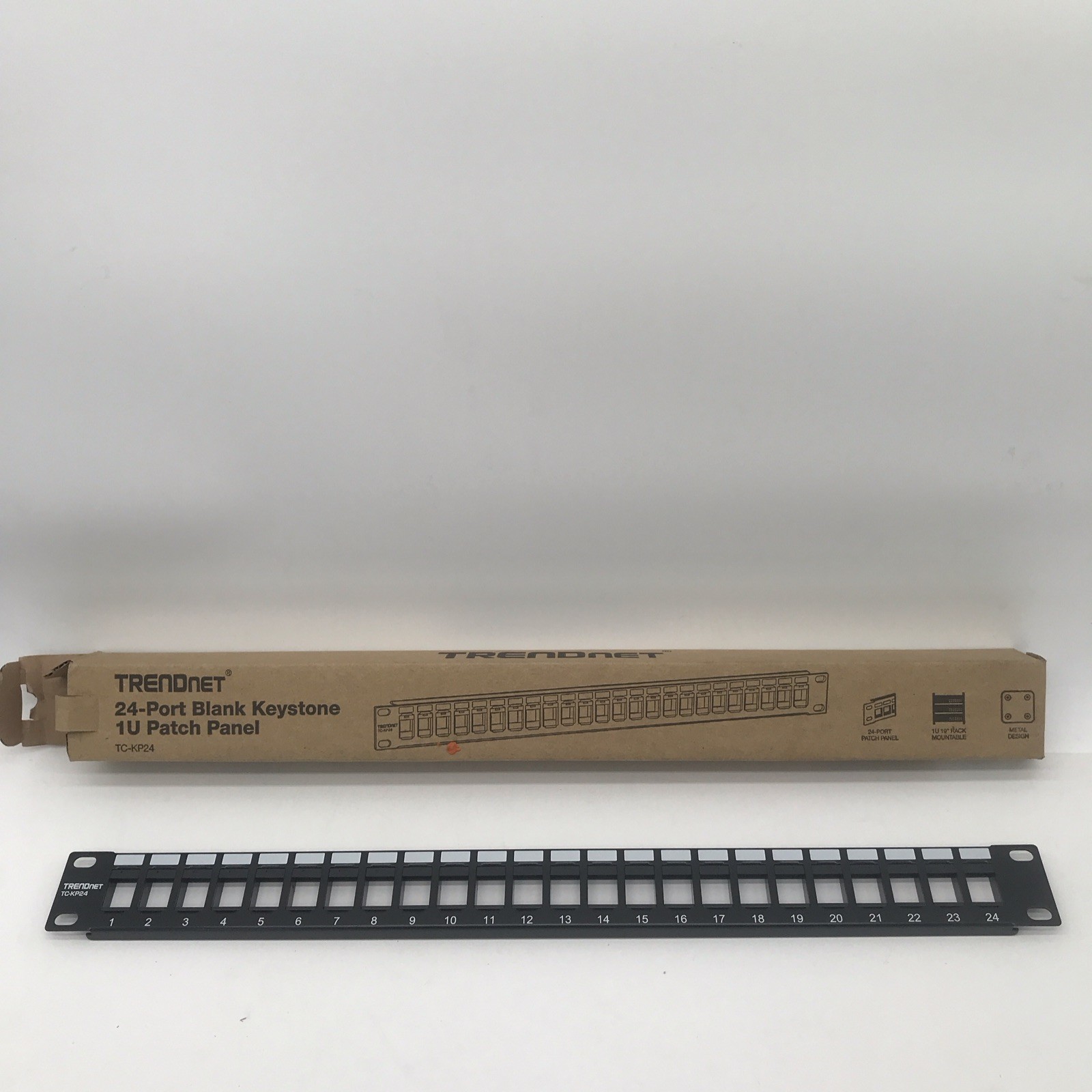 TRENDnet TC-KP24 24-Port Keystone Blank 1U 19in Rack Patch Panel