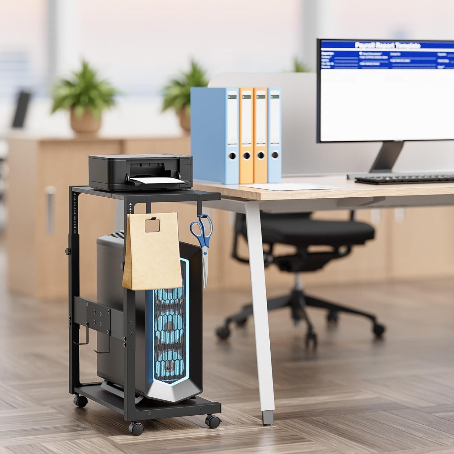 Office Computer Tower Shelf - Adjustable Height