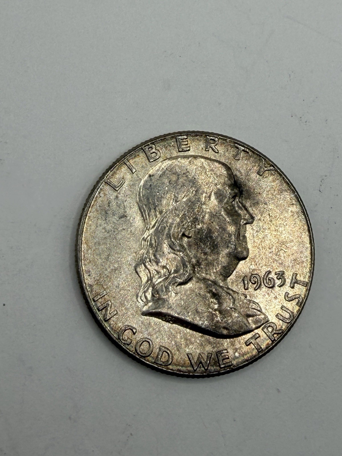 1963 Franklin Half Dollar, Very Choice BU,  Pretty Toning #B0138