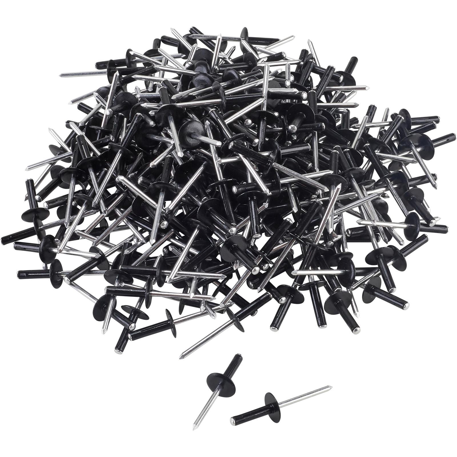 Speedway White & Black Exploding Head Rivets w/Double Ended Bits
