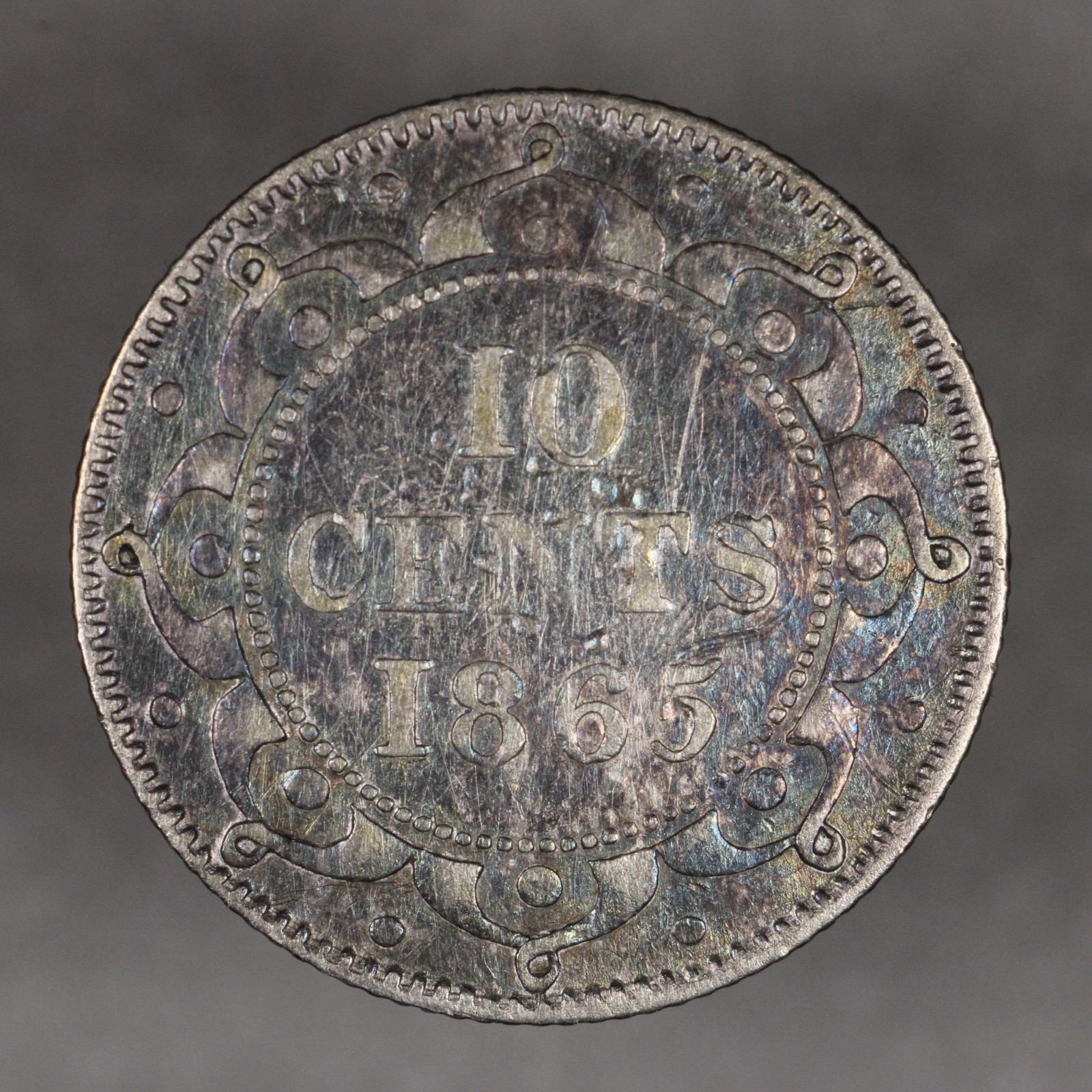 1865 Newfoundland Silver 10 Cents