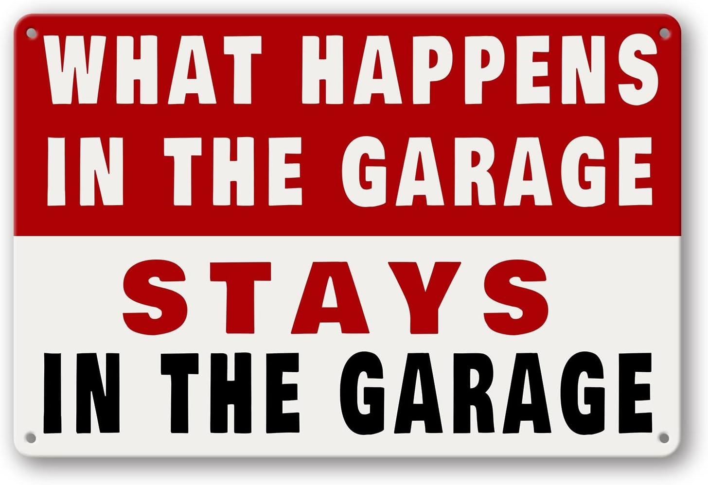 Metal Tin Garage Sign Man Cave, 12 x 8 Inch