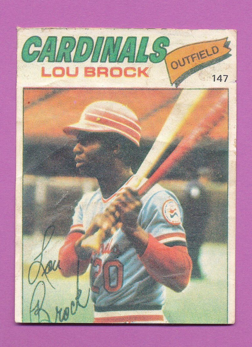 LOW GRADE LOU BROCK HOF 1977 VENEZUELAN LEAGUE STICKER #147 POOR RARE *TPHLC-355