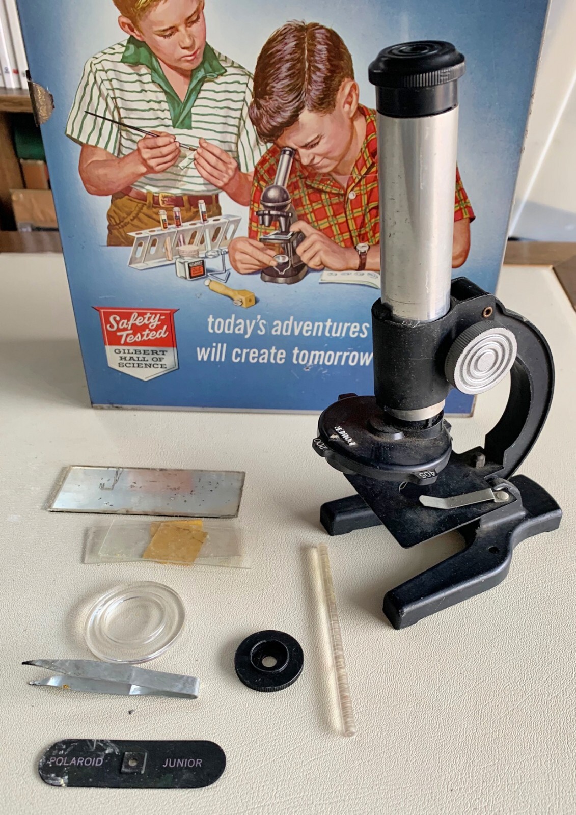 Vintage GILBERT No 13021 MICROSCOPE AND LAB SET As Found