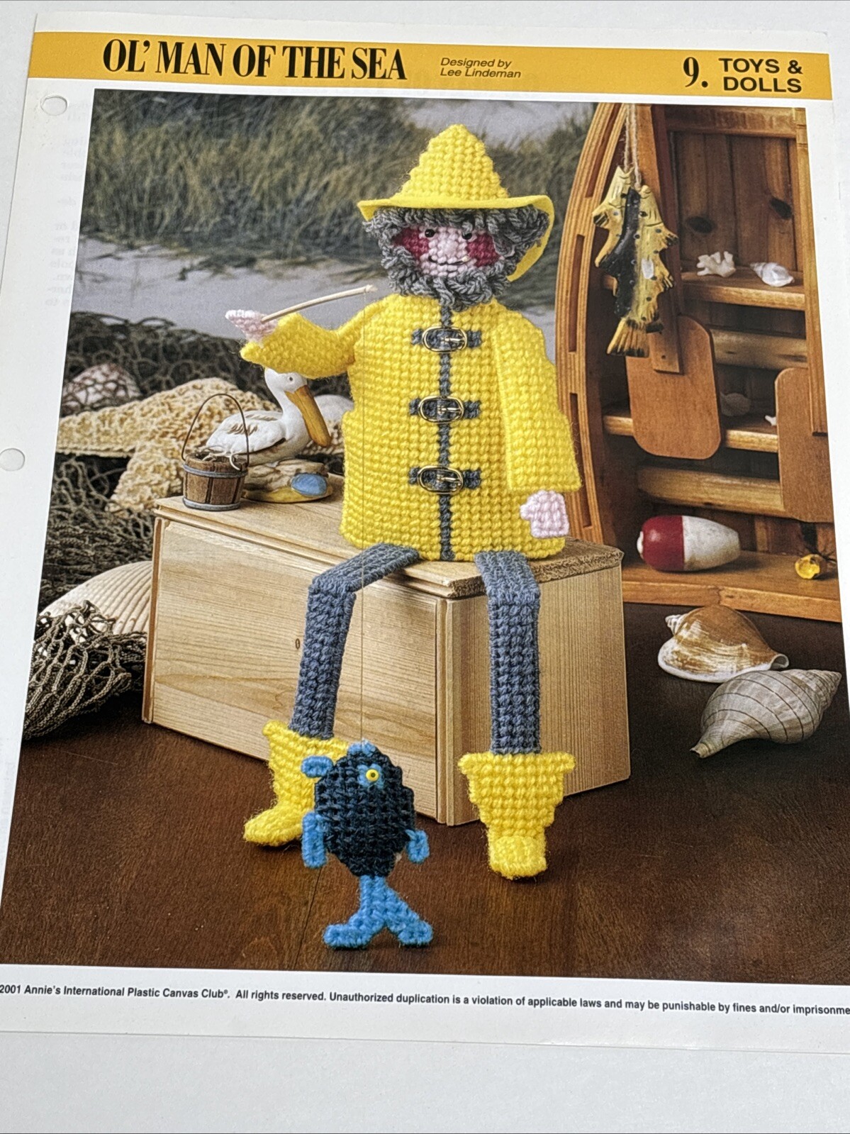 Ol Man of The Sea Annie's Attic Plastic Canvas Pattern Page