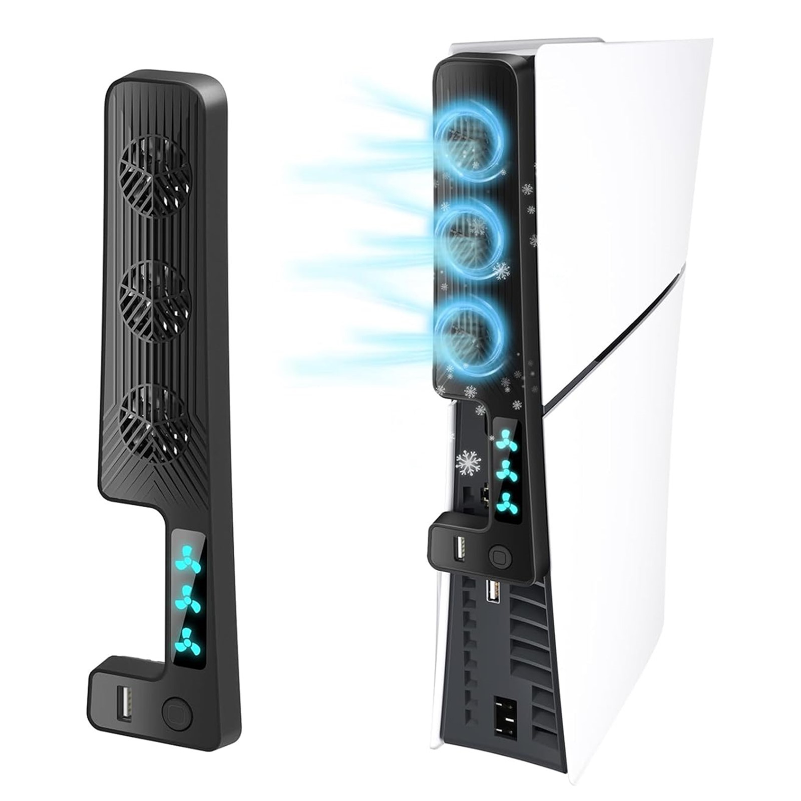 Cooling Fan for PS5 Slim Digital & Disc Edition with 3 Speeds USB