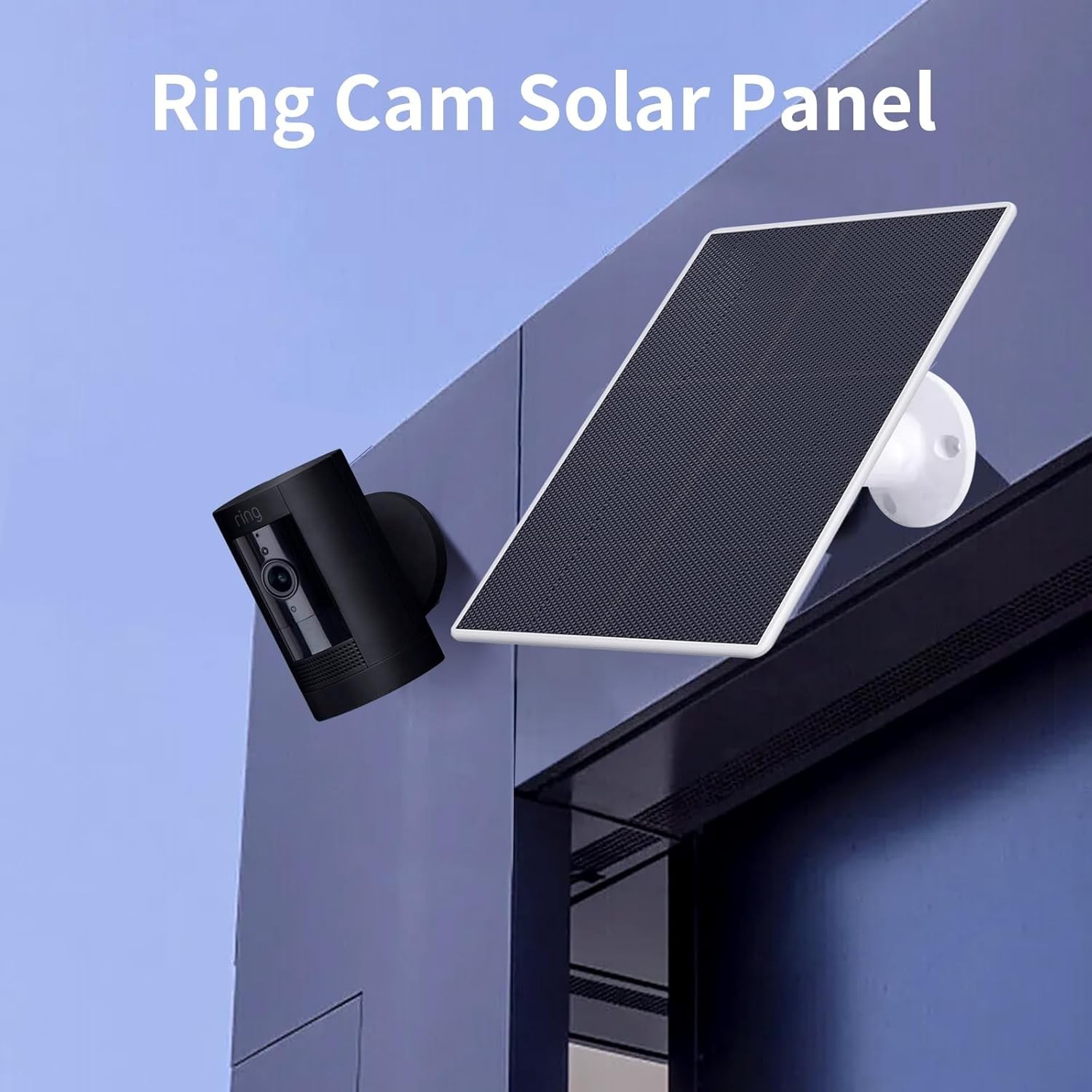 Ring Camera Solar Panel Charger for Stick Up and Spotlight Cams, Weatherproof