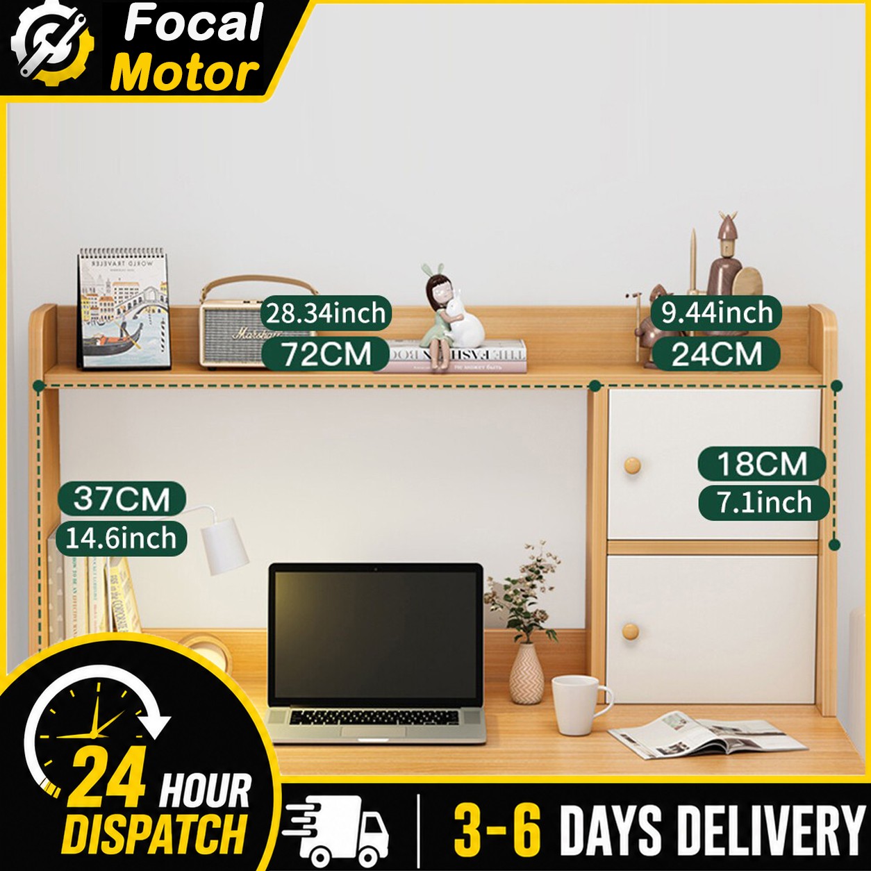 Multi Storage Cabinet Wooden Computer Table Home Study Writing Office Work Desk