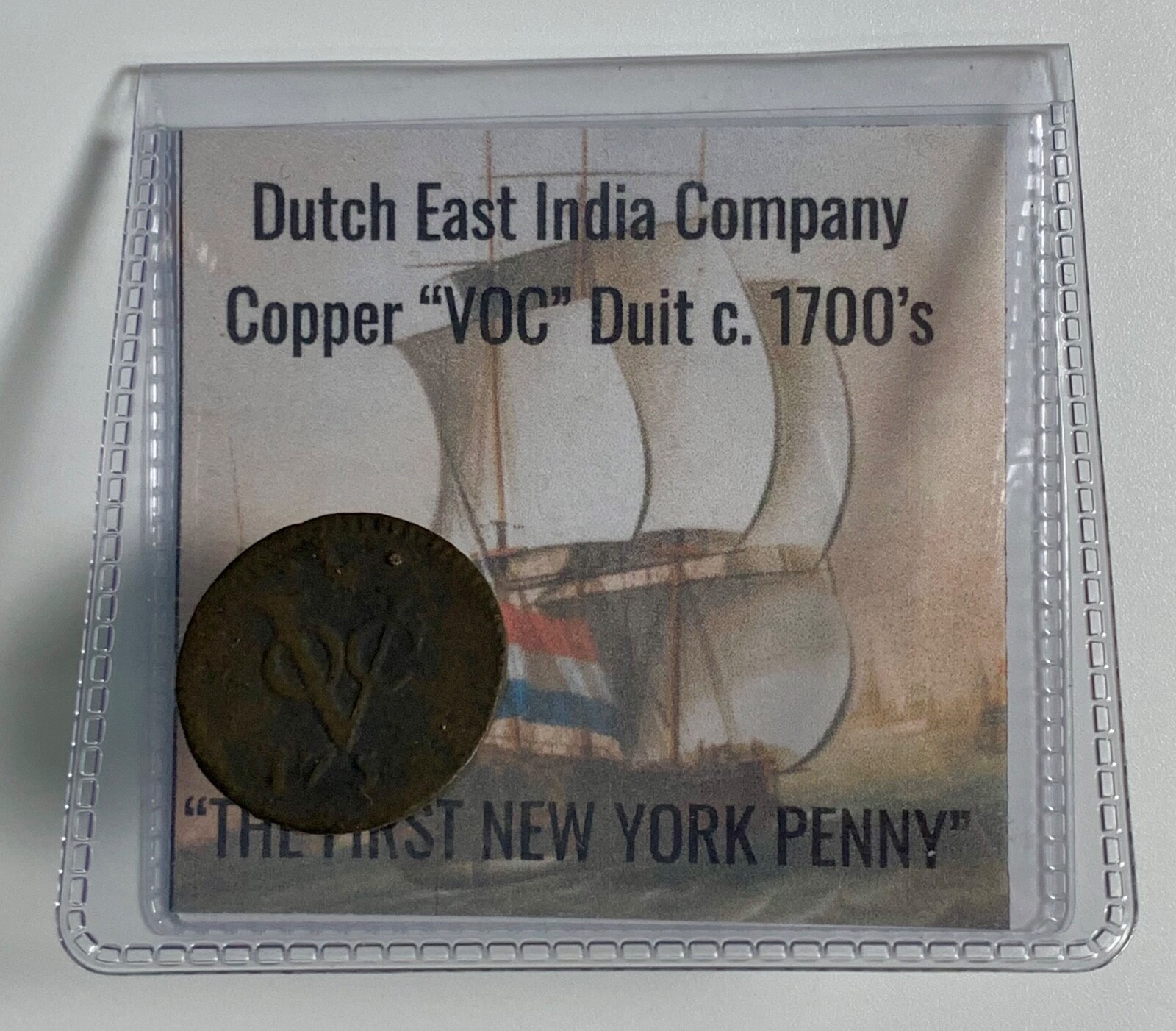 1700s Dutch East India Company (VOC) Copper Duit – Genuine Shipwreck Coin