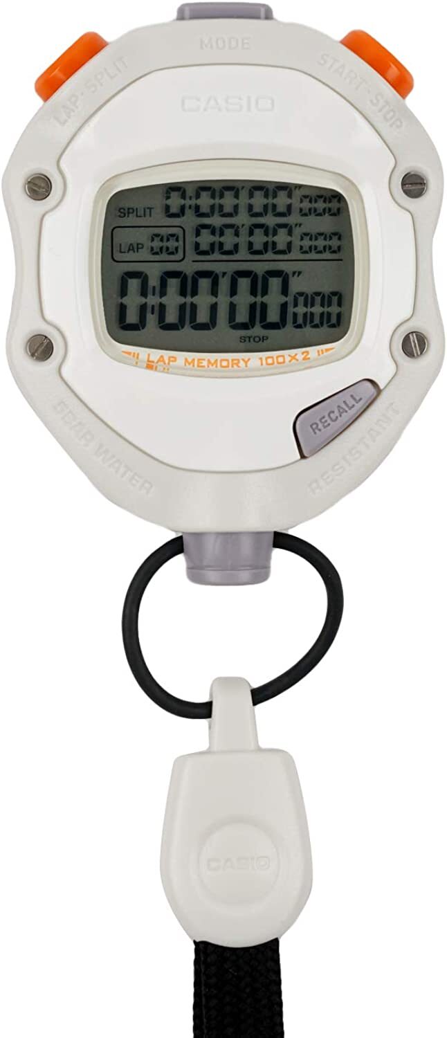 CASIO HS-70W-8JH Stop Watch White Waterproof Sports new Free Shipping