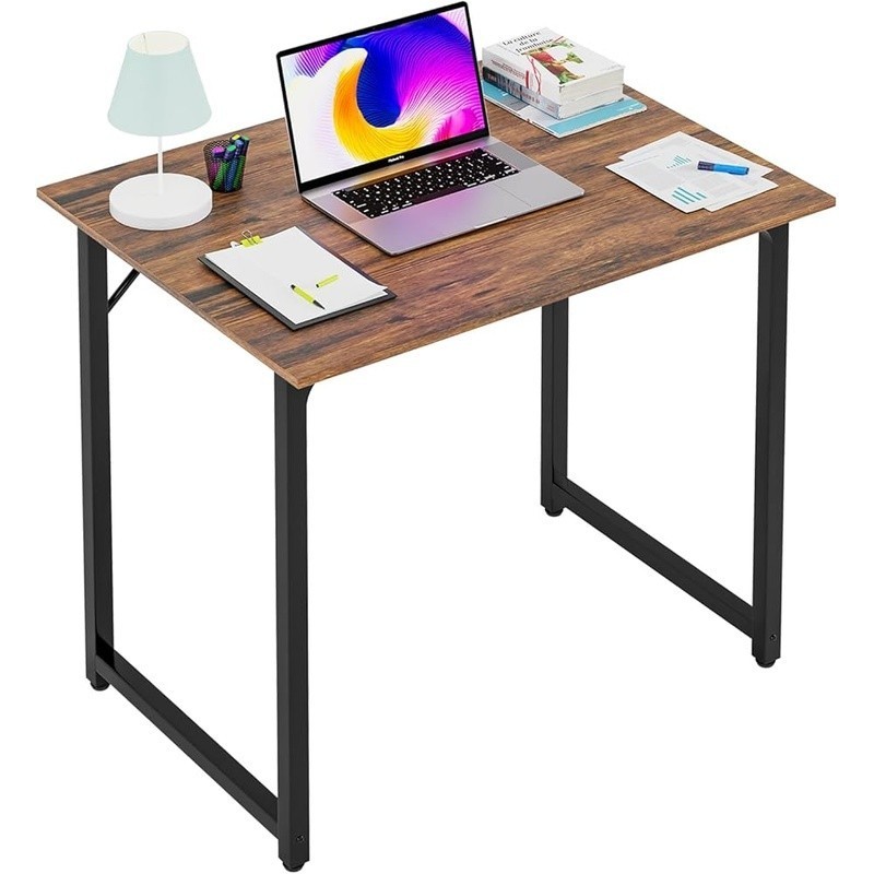 Compact Computer Desk Small Metal Frame Sturdy Writing Table Home Office Gaming