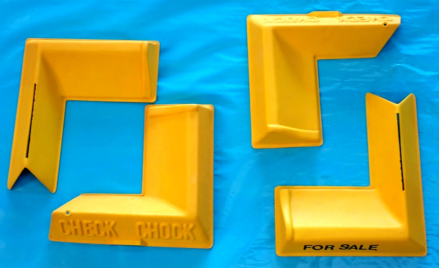 Safety Yellow 2-Pair Large Aircraft Plastic Wheel Chocks - Secure your Airplane