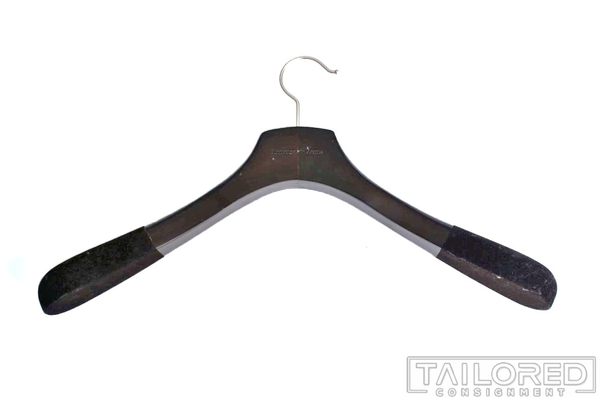 ERMENEGILDO ZEGNA Solid Brown Wood Mens Luxury Sport Coat Blazer Hanger - 17"