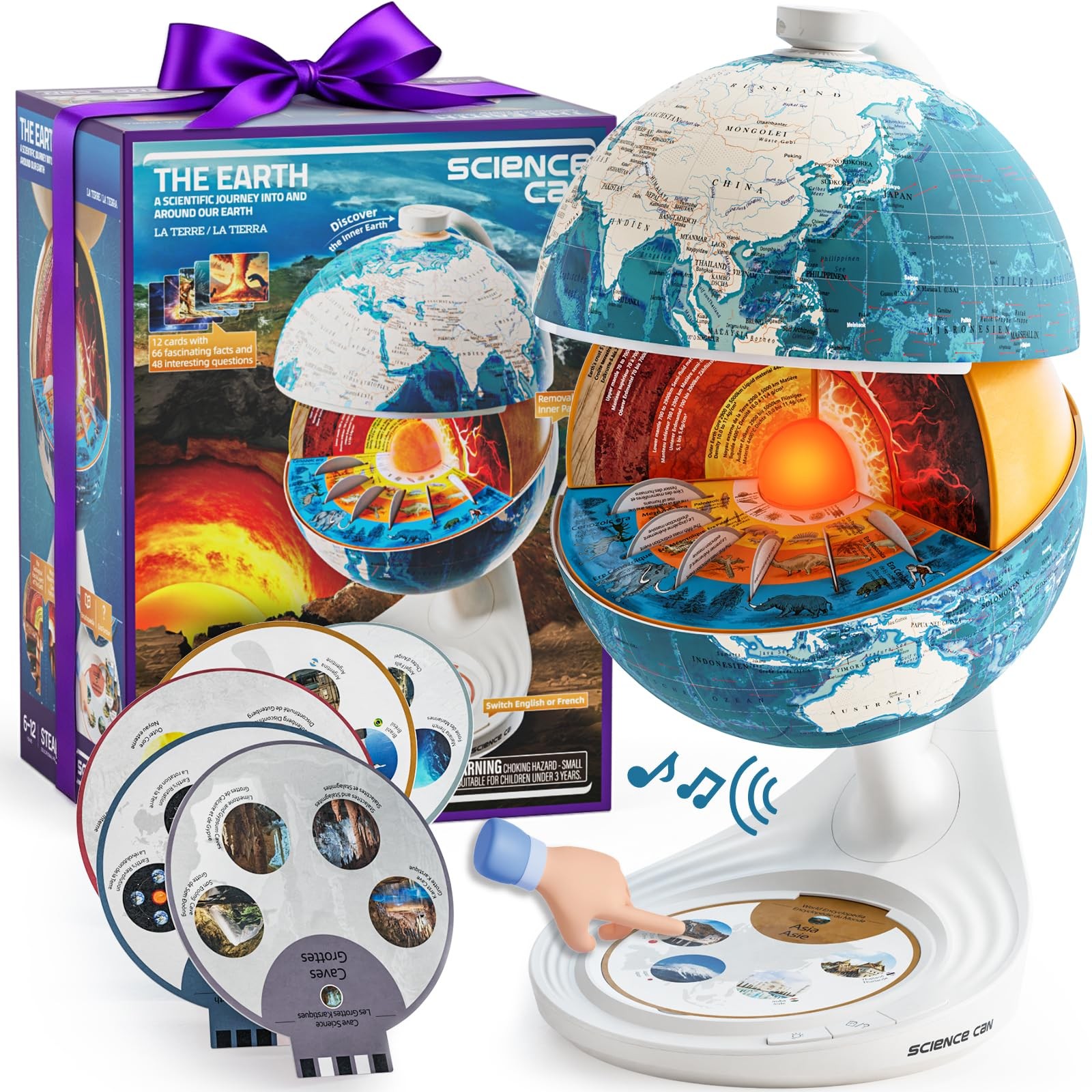 Globe for Kids, 8" Interactive Globe, STEM Toys for 5 Year Old