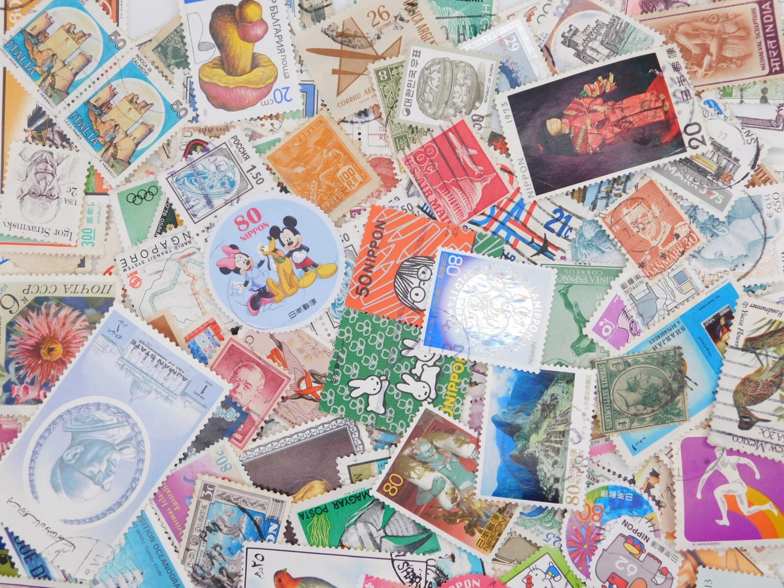 STAMP WORLD WIDE lot off paper 1000pc kiloware used FREE SHIP incl 20% JAPAN no2