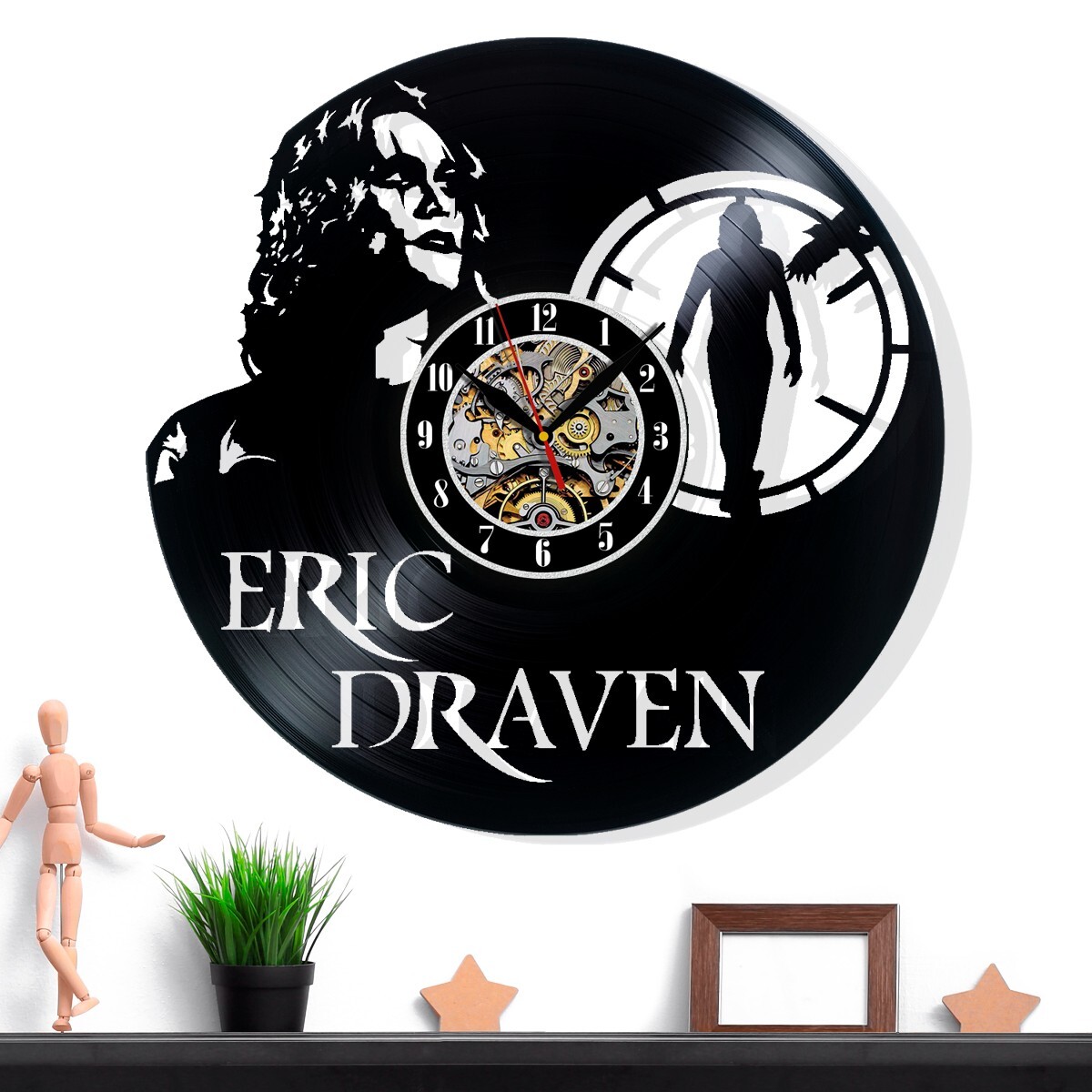 Eric Draven Vinyl Wall Clock - Retro Decor - Unique Home Accent - Perfect Gift