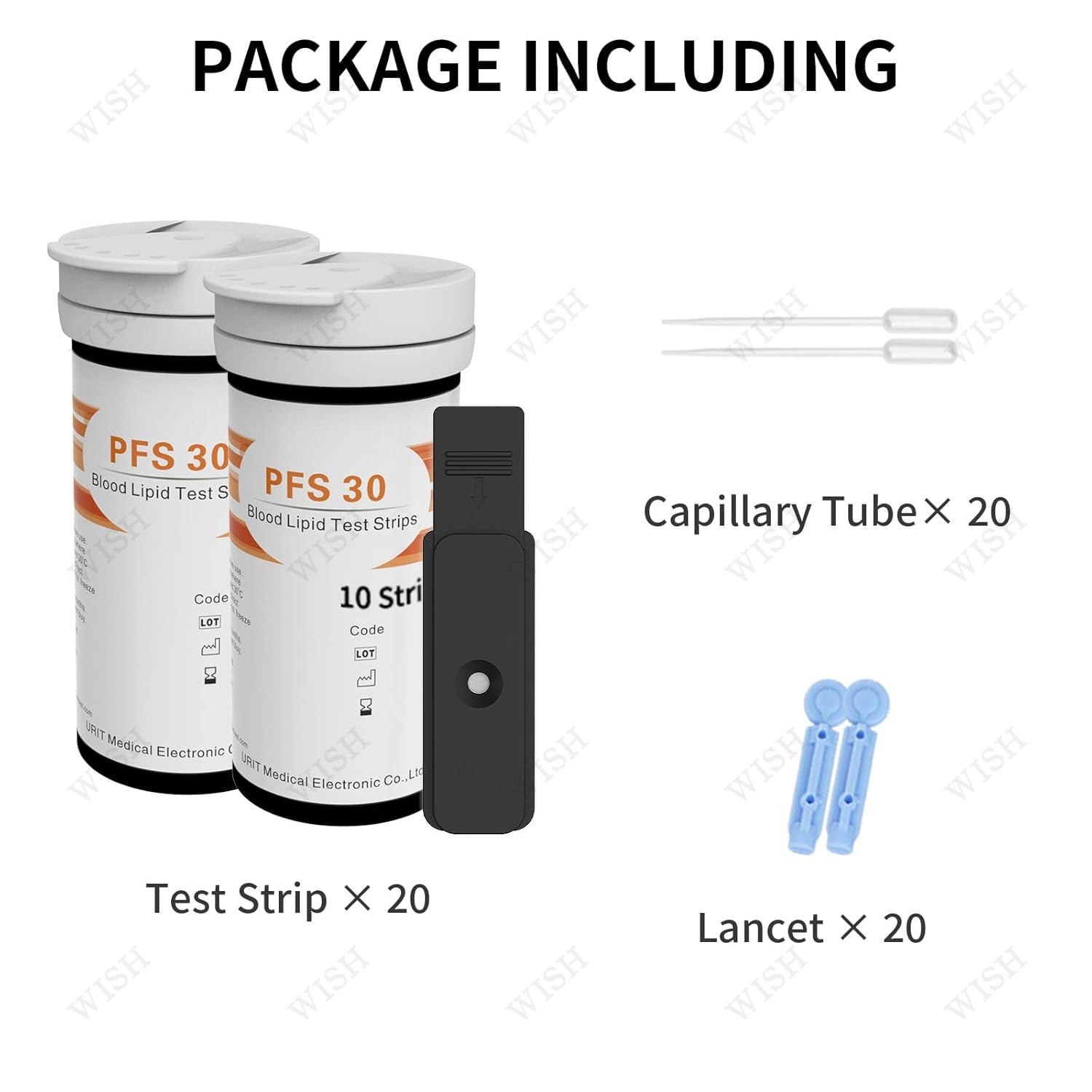 URIT 5 in 1 Lipid Test Strips, 20 Test Strips for PSF-30A (Test Strips Only)