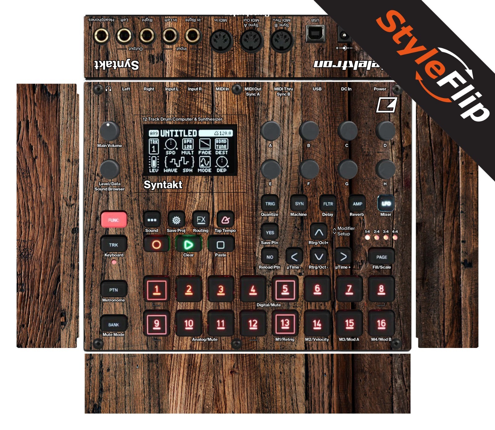 Elektron Syntakt Skin | Wood 3 | Protective Decal | StyleFlip Skins