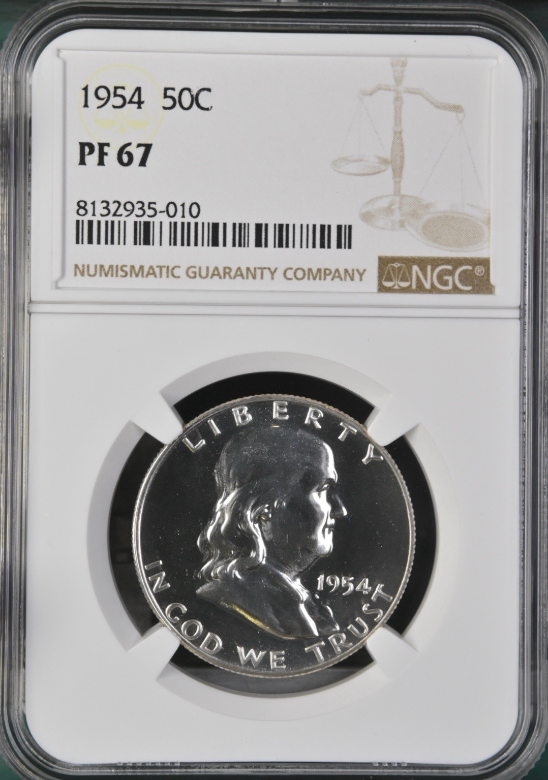 1954 Franklin Proof 50¢ NGC PF 67